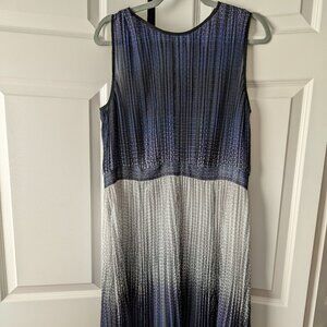 Catherine Malandrino Pleated Geometric Ombre Midi Dress